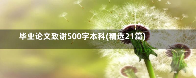 毕业论文致谢500字本科(精选21篇)